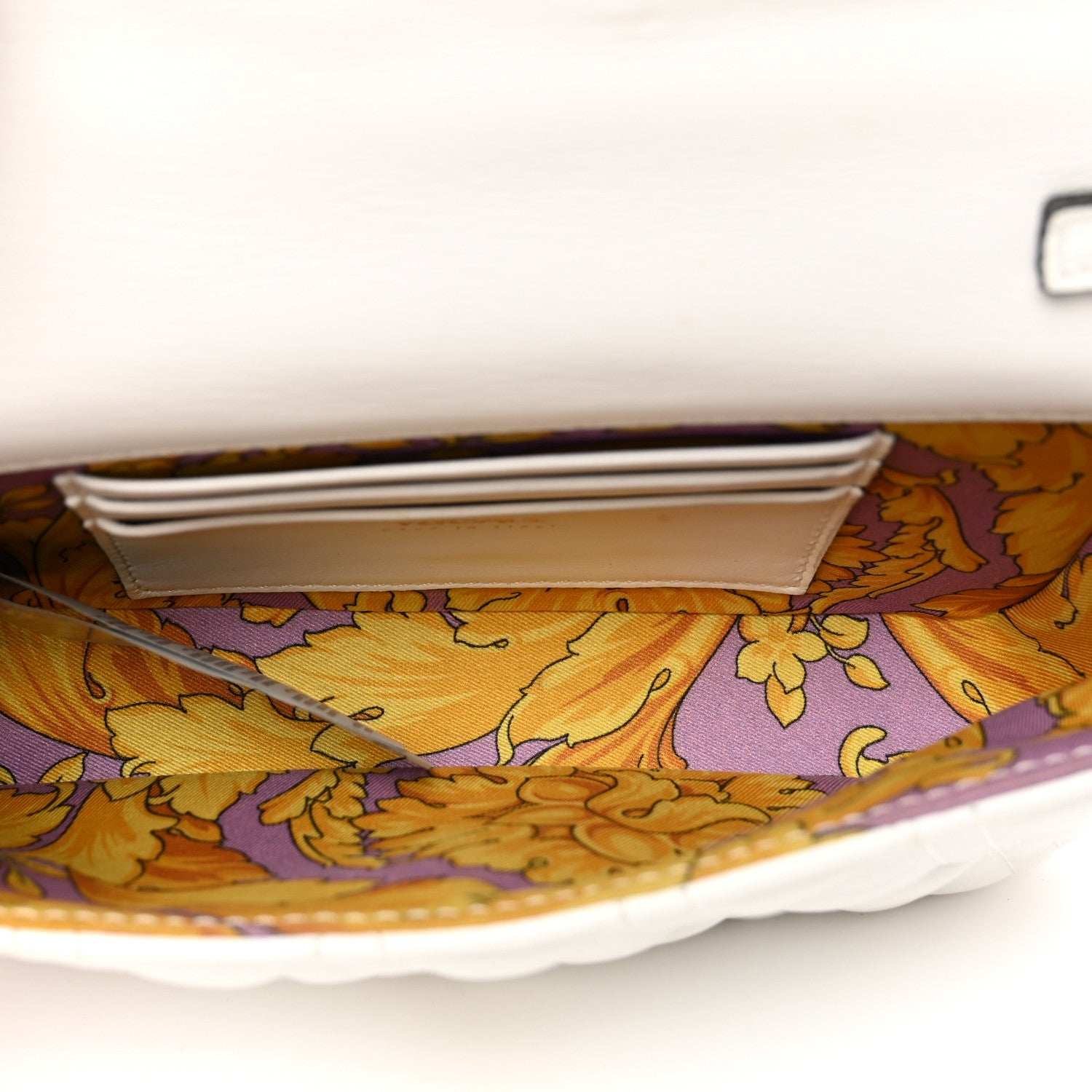 Versace Nappa Quilted Virtus Evening Bag White 5 of 9