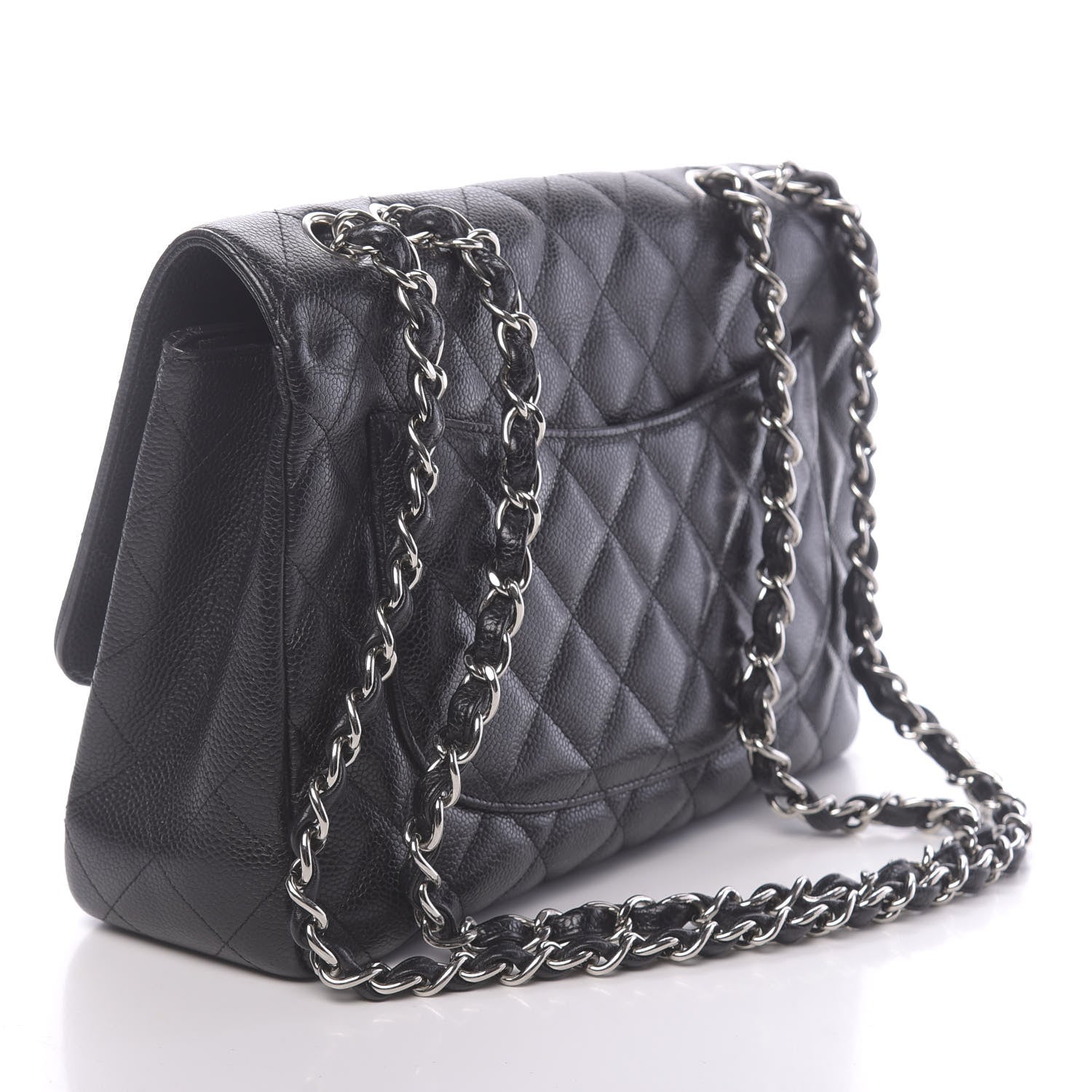 Chanel Caviar Quilted Jumbo Single Flap Black 3 of 12