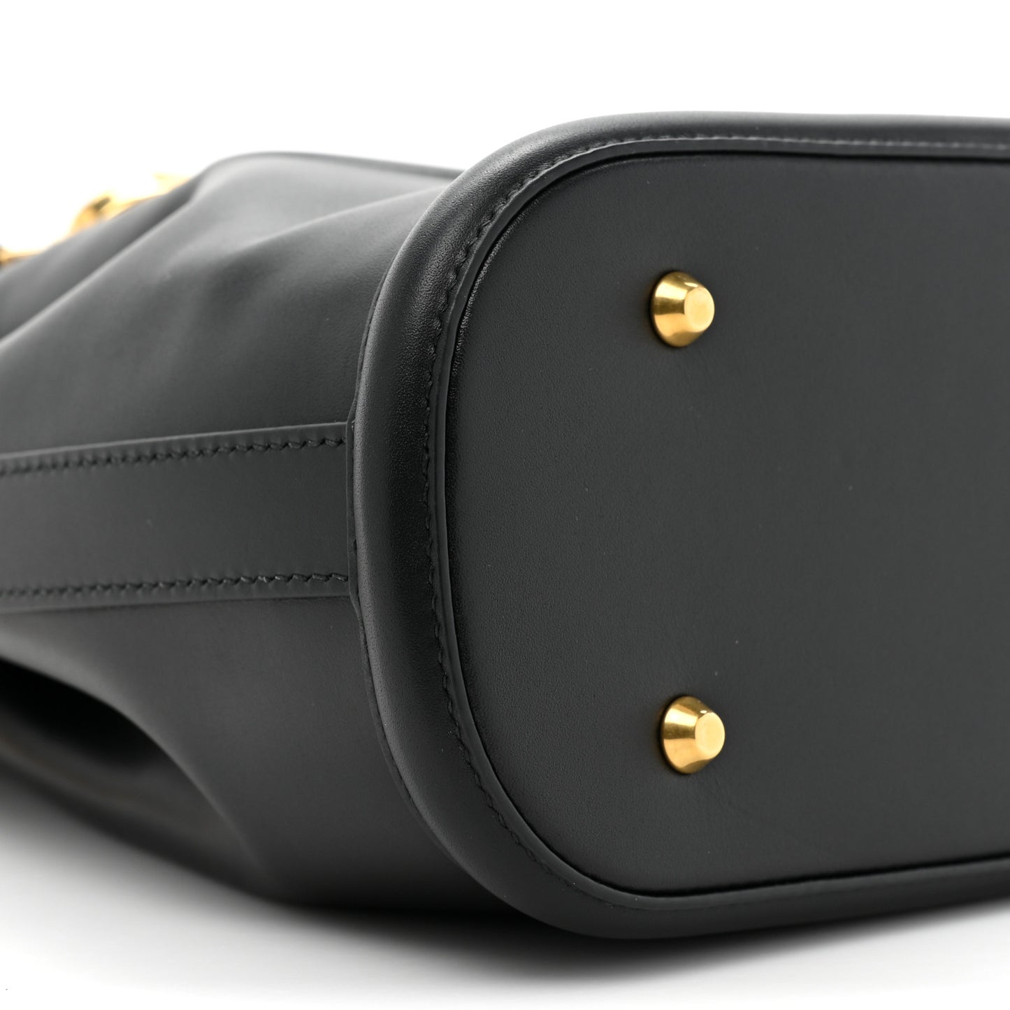 Calfskin CD Embossed Medium C'est Chain Bucket Bag Black