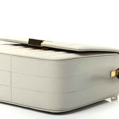 Saint Laurent Grain De Poudre Matelasse Monogram Medium Vicky Chain Bag Crema Soft 8 of 10