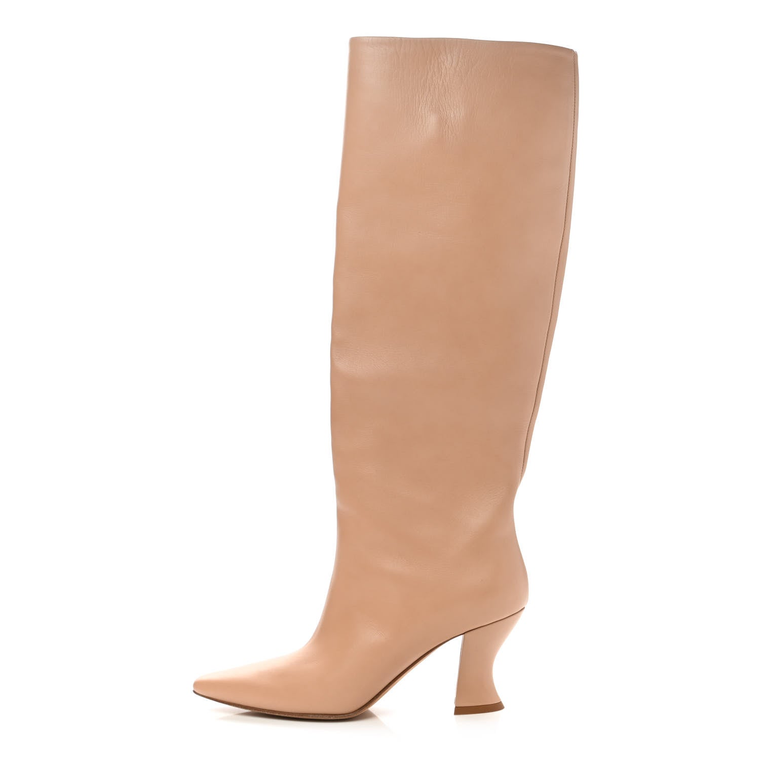 Bottega Veneta Lambskin Almond Tall Boots 39 Cipria 1 of 9