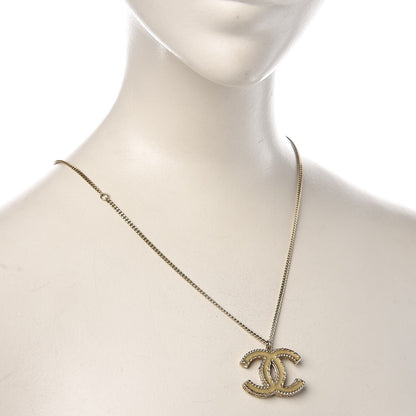 Chanel Crystal Enamel CC Necklace Light Gold 2 of 4