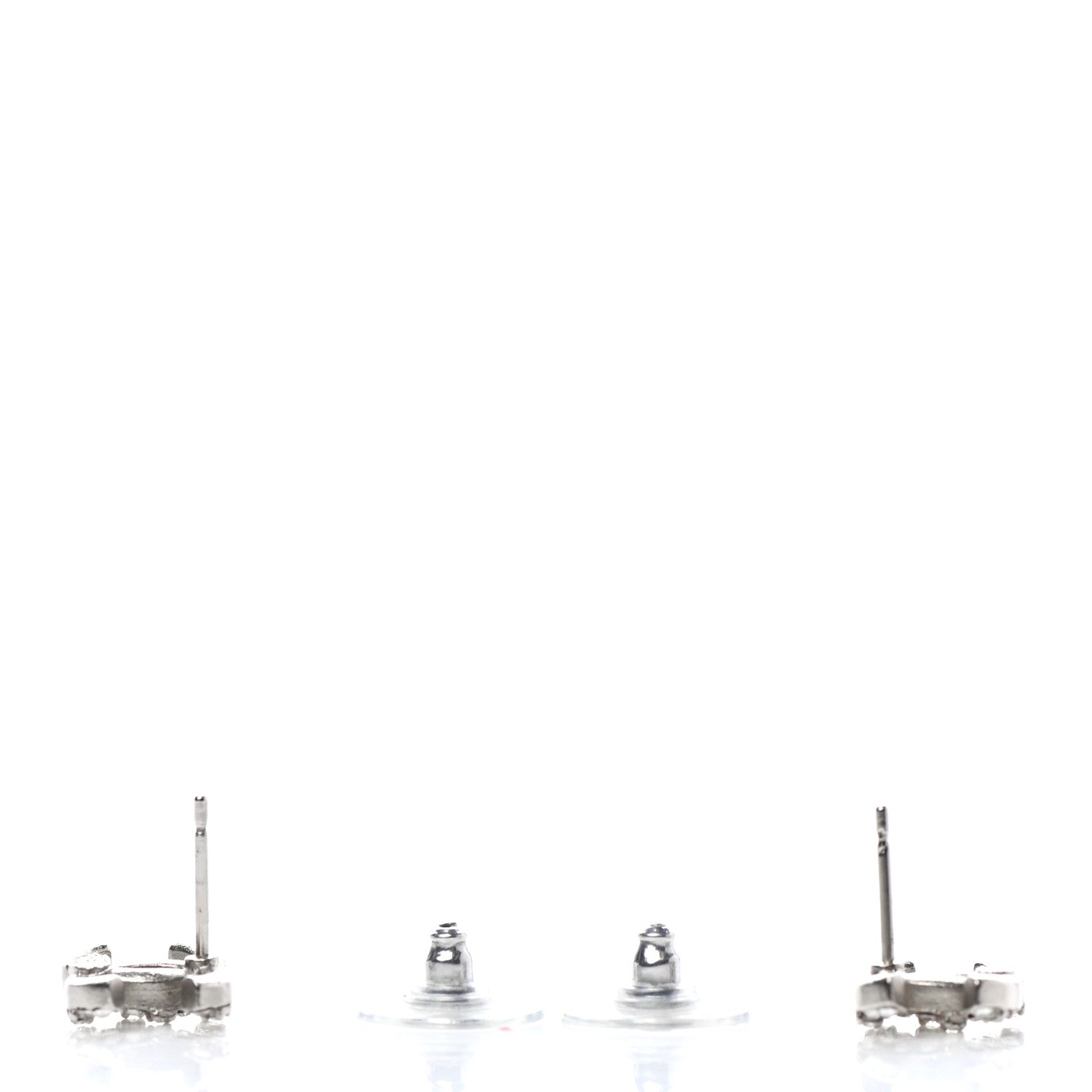 Chanel Crystal CC Earrings Silver 3 of 4