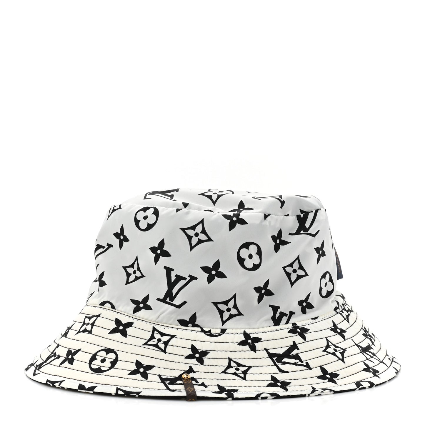Nylon Monogram Reversible Bob Bucket Hat M Black White