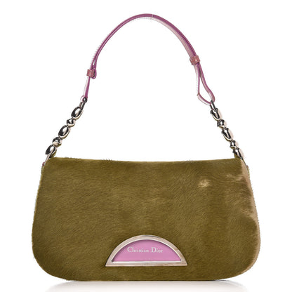Christian Dior Python Pony Hair Malice Flap Green 1 of 12