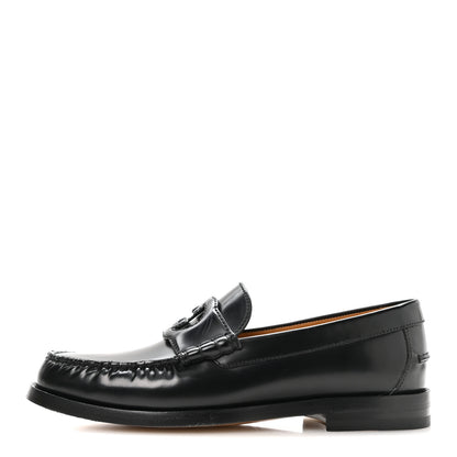 Gucci Calfskin Mens Interlocking G Millennial Ribot Loafers 8 Black 1 of 9
