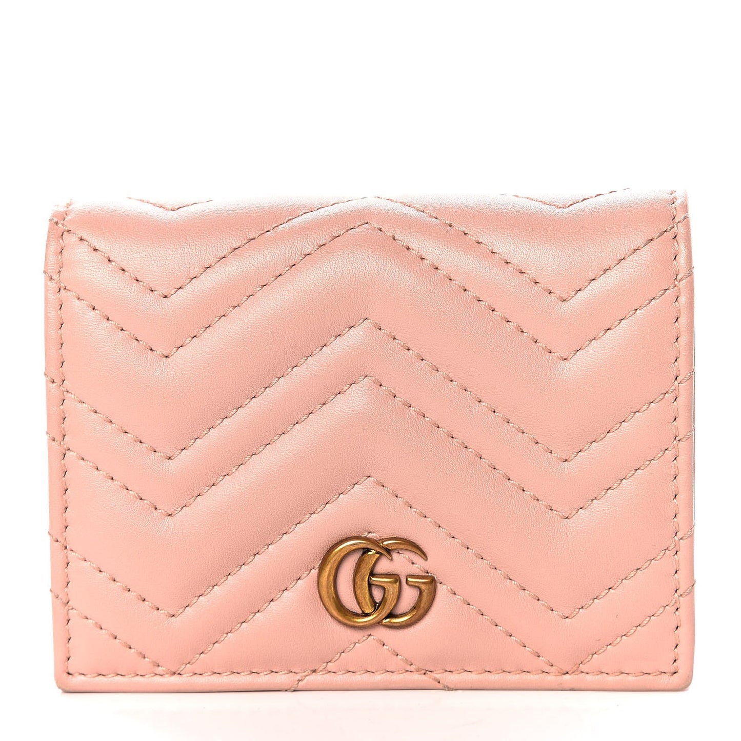 Calfskin Matelasse GG Marmont Card Case Wallet Perfect Pink