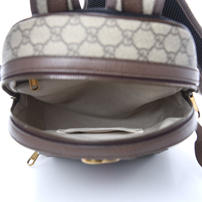 Gucci GG Supreme Monogram Calfskin Web Small Ophidia Day Backpack Beige Ebony New Acero 5 of 11