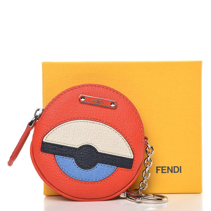 Fendi Vitello Elite Monster Eye Coin Purse Key Case Papavero Multicolor 8 of 8