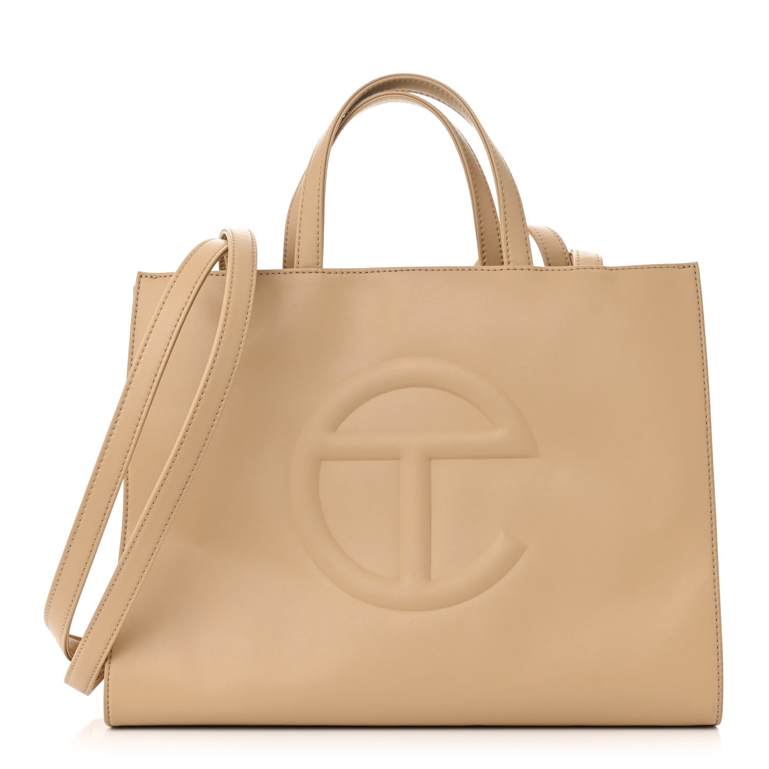 Telfar Vegan Leather Medium Shopping Bag Cream 1 of 15