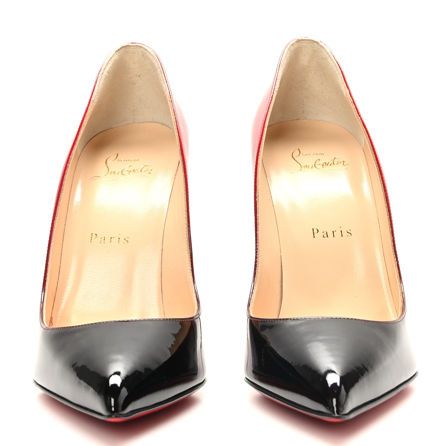 Christian Louboutin Patent Degrade Pigalle Follies 100 Pumps 37.5 Black Red 2 of 7