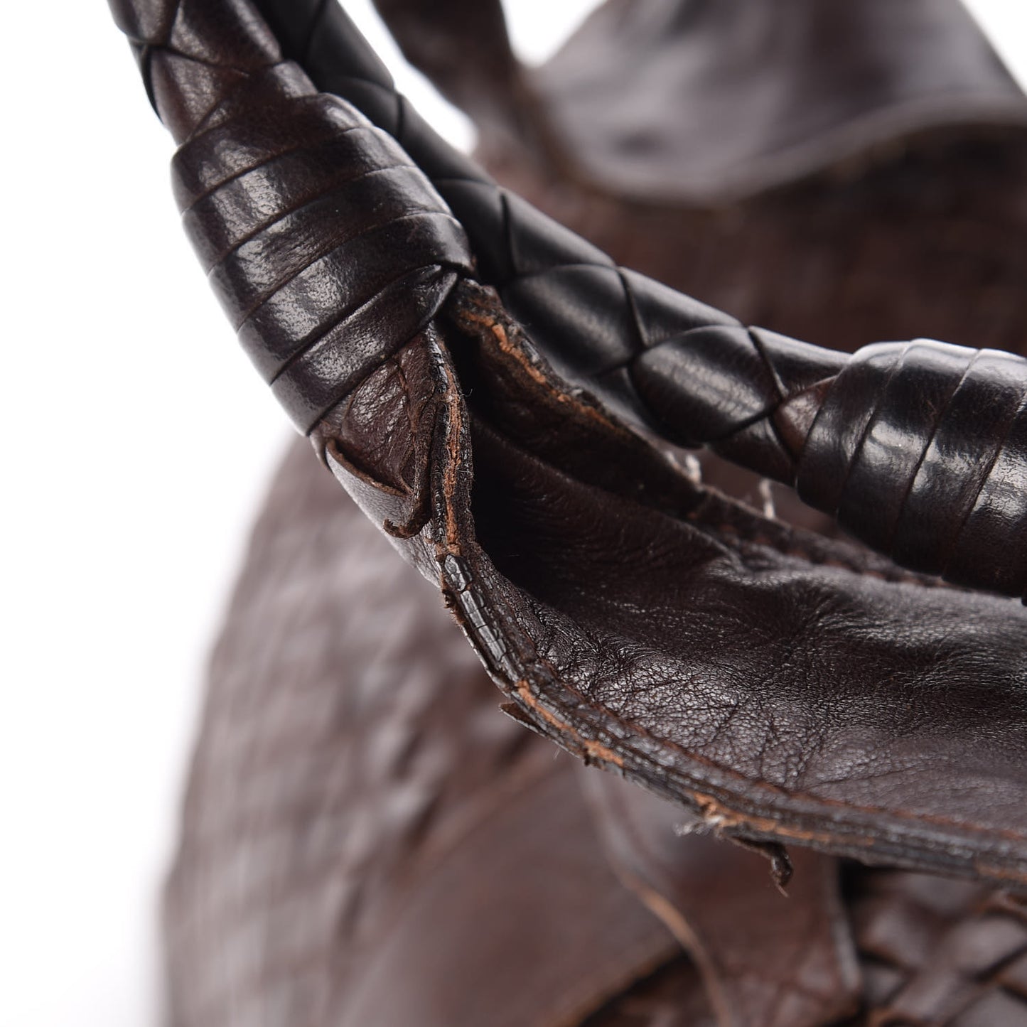 Nappa Intrecciato Shoulder Bag Brown