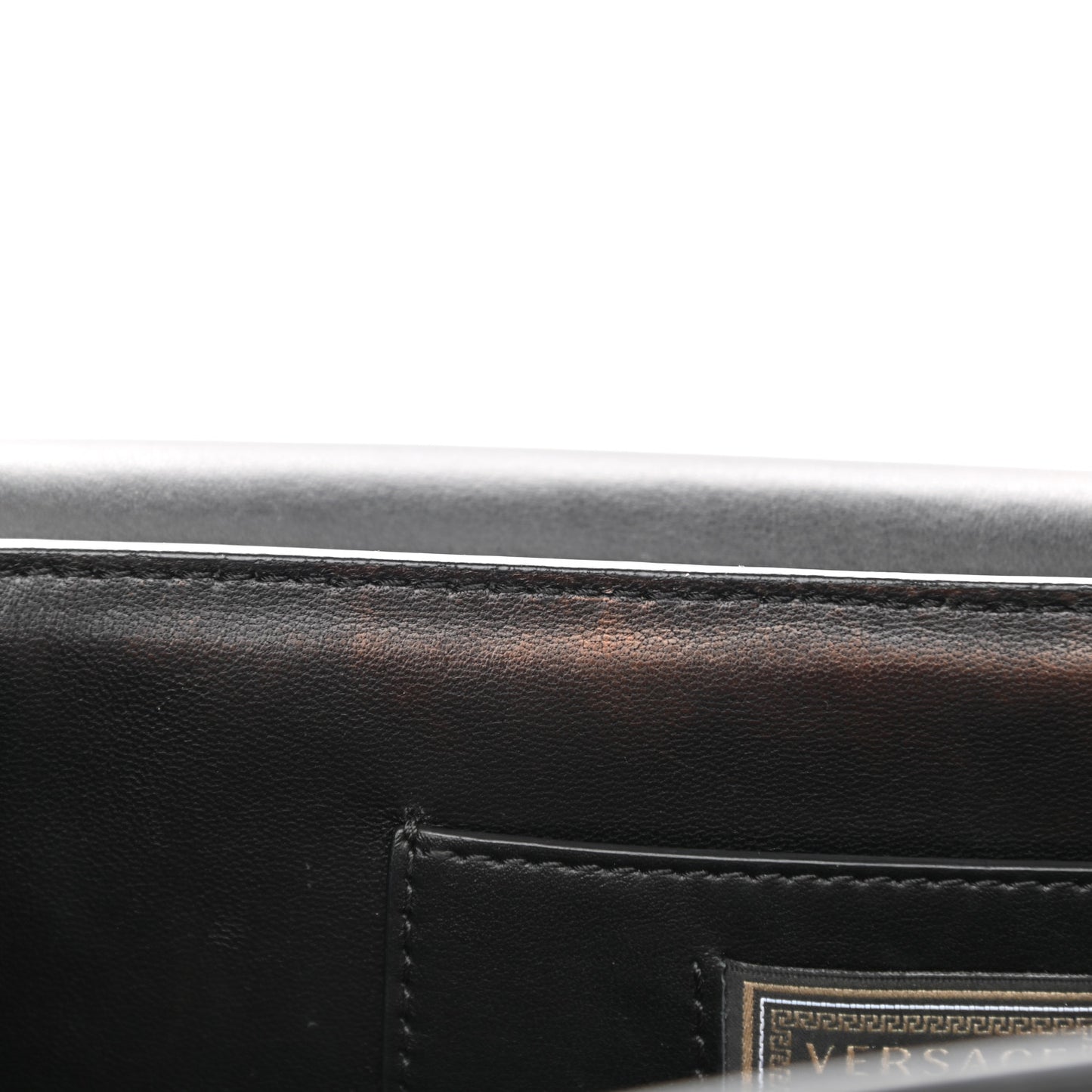 Nappa Crystal Embroidered Medium Icon Flap Black