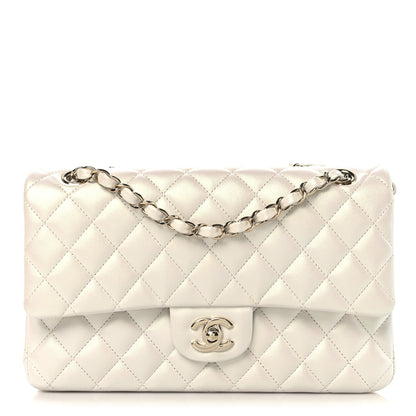 Chanel Iridescent Calfskin Quilted Medium Double Flap White 1 of 11