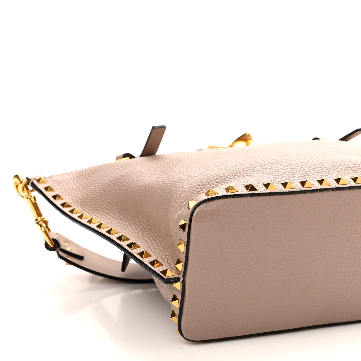 Valentino Garavani Pebbled Calfskin Rockstud Hype Tote Poudre 8 of 9