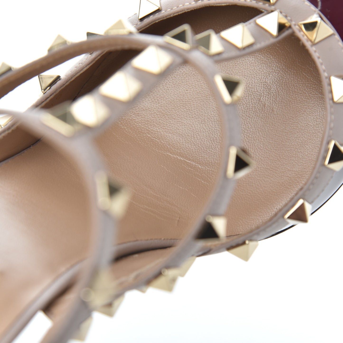 Patent Rockstud Ankle Strap 100mm Pumps 41 Vinaccia Poudre