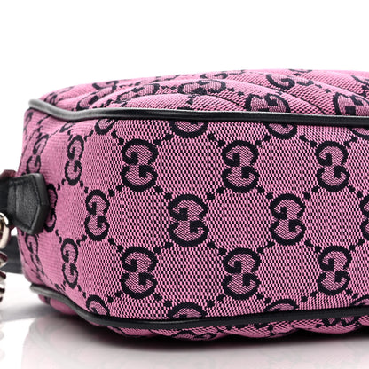Gucci Monogram Multicolor Matelasse Diagonal Small GG Marmont Chain Shoulder Bag Pink Blue 9 of 10