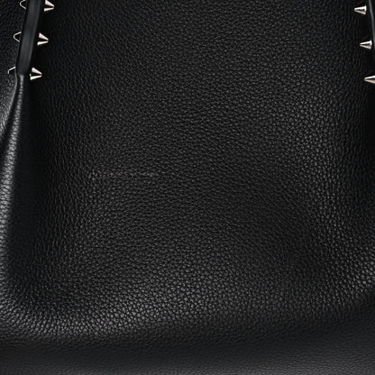Christian Louboutin Calfskin Spiked Small Cabarock Shopper Tote Black 6 of 14