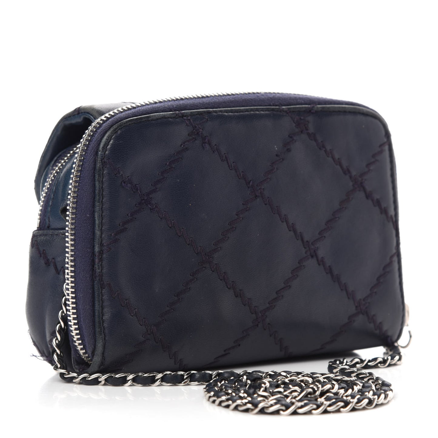 Lambskin Stitched New Mini Flap Navy