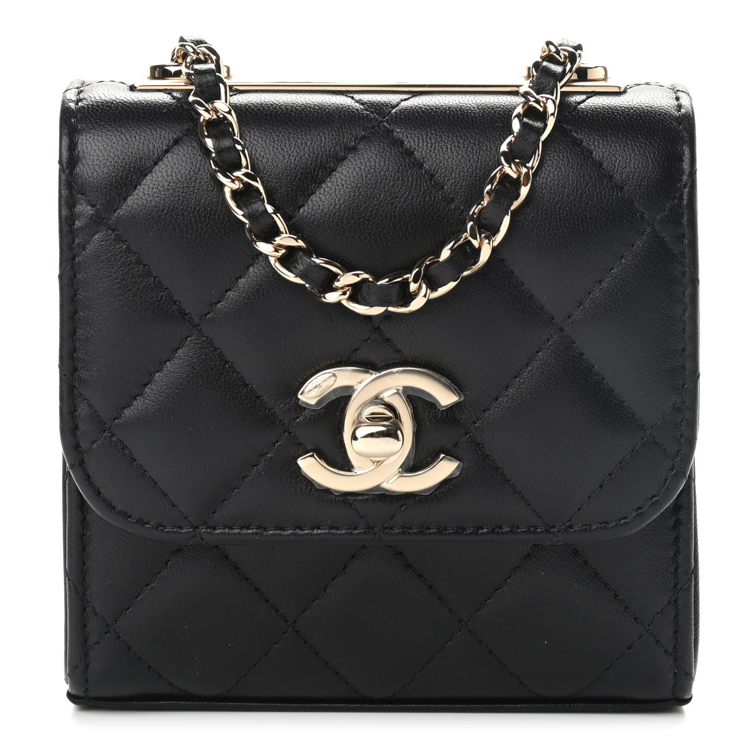 Chanel Lambskin Quilted Mini Trendy CC Chain Wallet Black 1 of 11