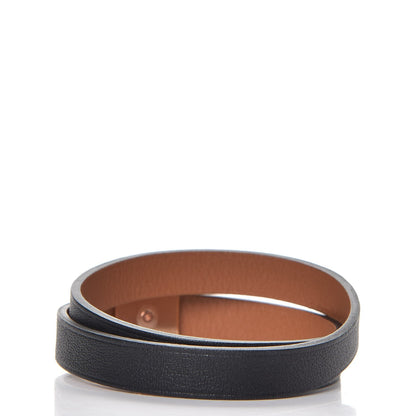 Hermes Swift Medor Infini Double Wrap Bracelet T3 Black Gold 5 of 8