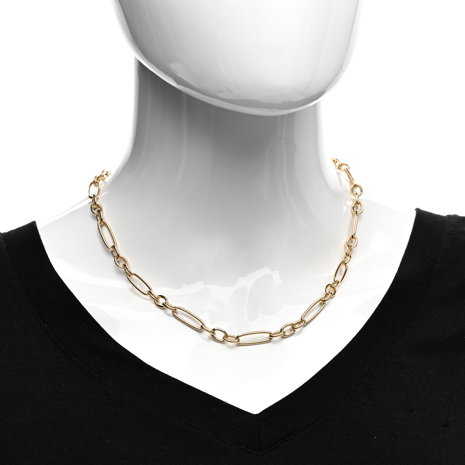 Roberto Coin 18K Yellow Gold Alternating Oval Link Short Necklace 2 of 4