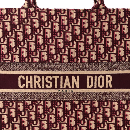 Christian Dior Oblique Large Book Tote Burgundy Multicolor 8 of 10