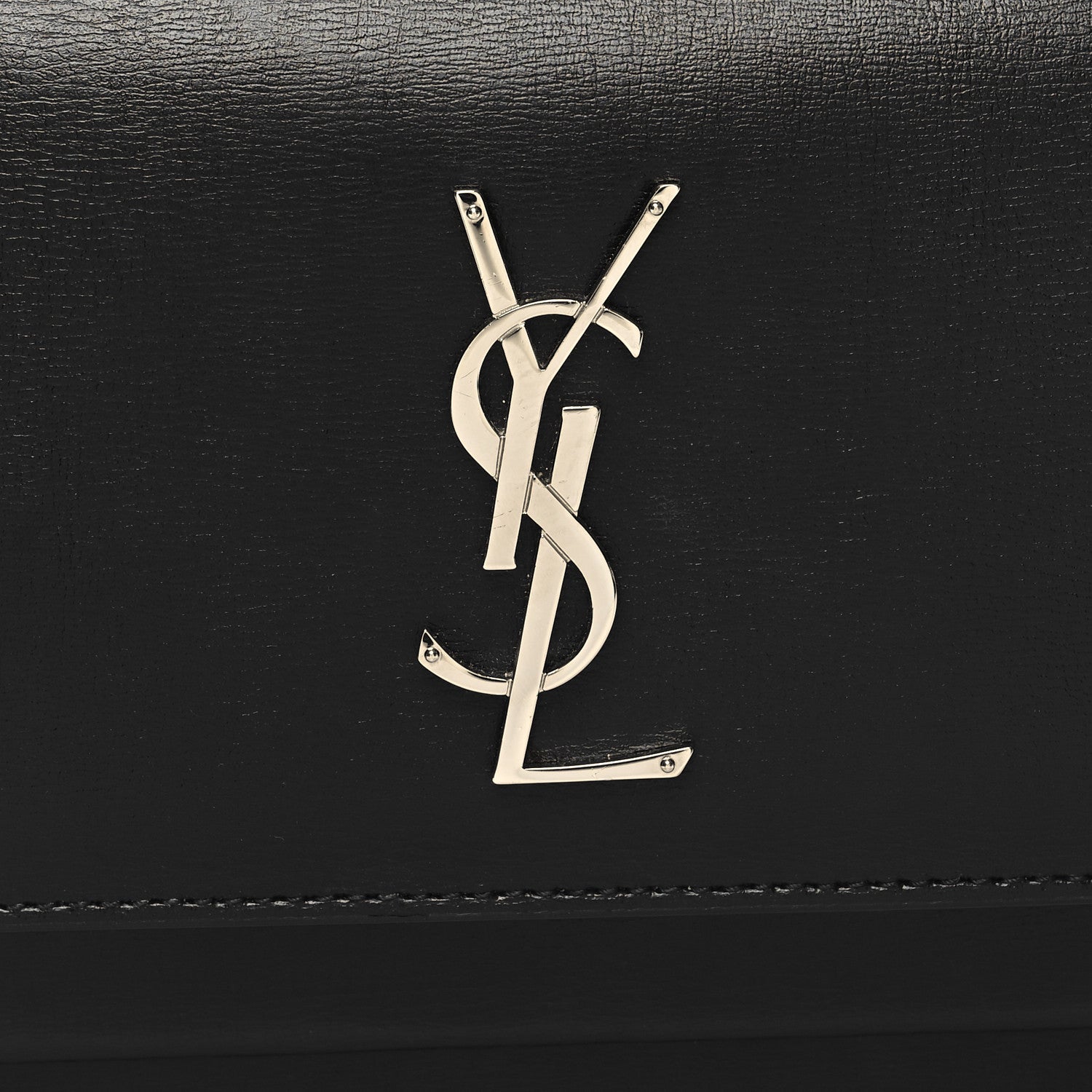 Saint Laurent Calfskin Monogram Sunset Top Handle Chain Wallet Black 8 of 10