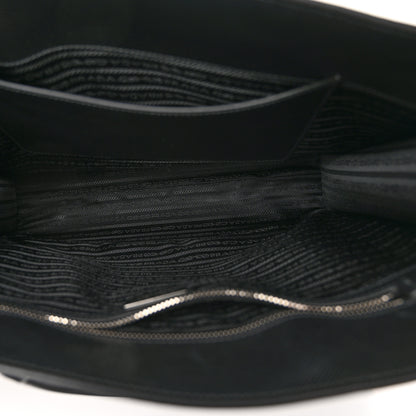 Prada Saffiano Cuir Triangle Logo Embossed Vertical Tote Black 5 of 11