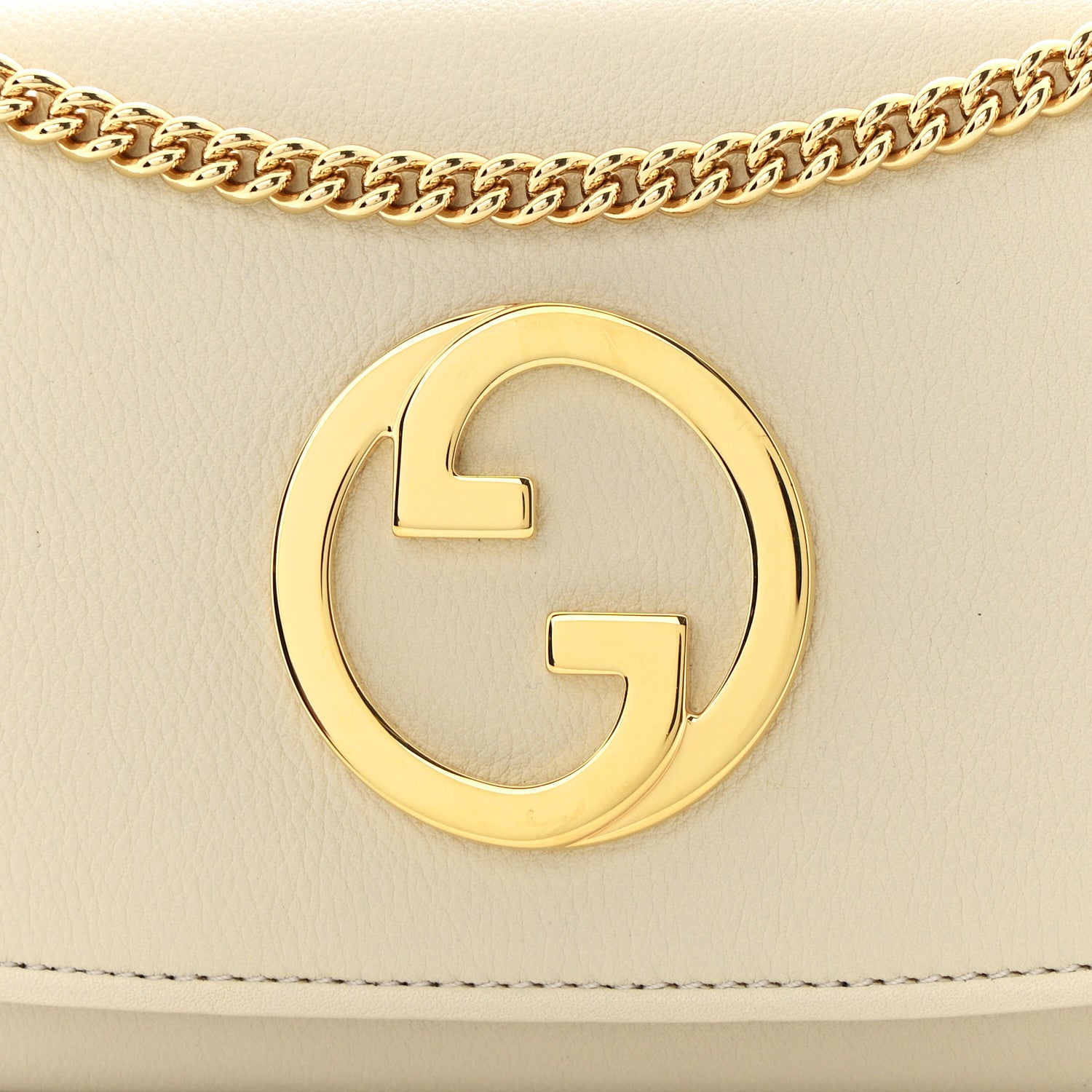Gucci Roxy Calfskin Blondie Continental Chain Wallet Mystic White 8 of 11