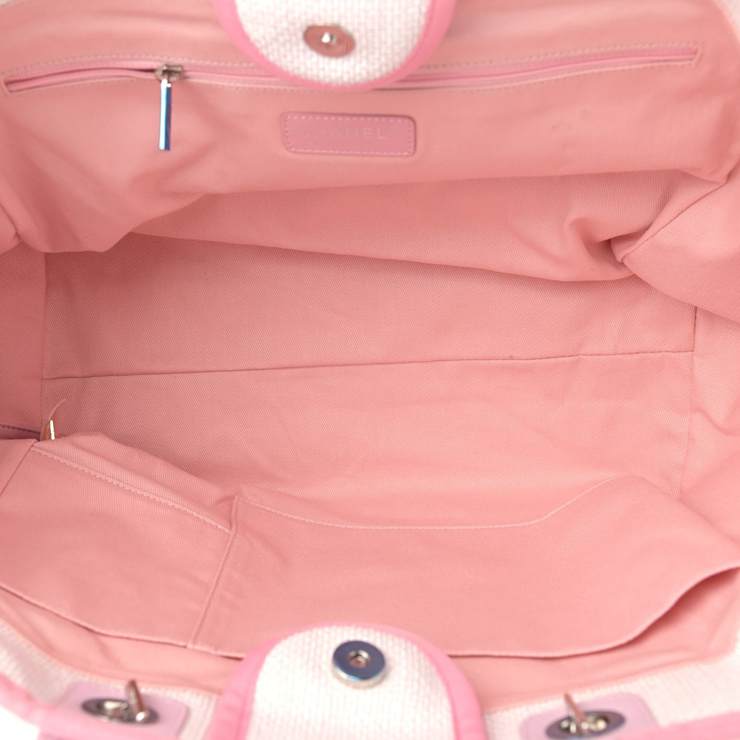 Woven Straw Raffia Medium Deauville Tote Pink