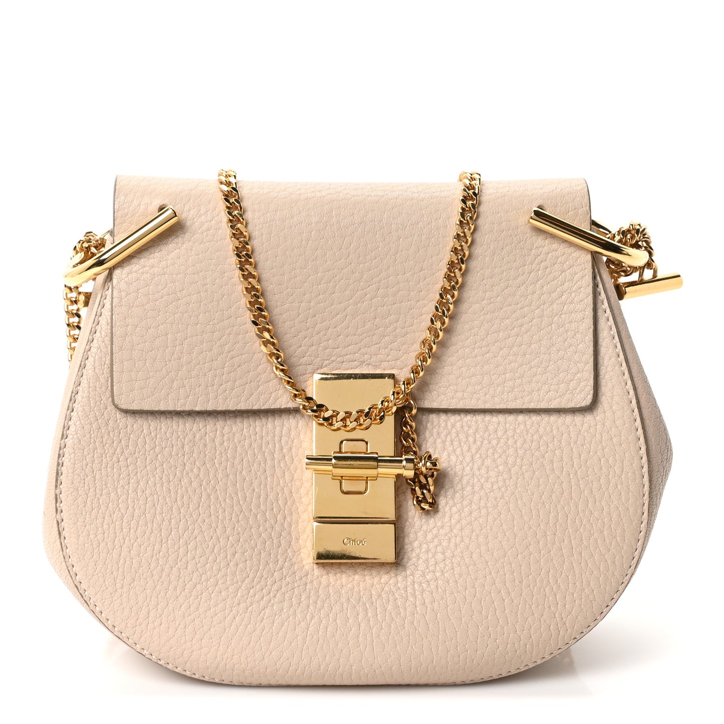 Grained Lambskin Drew Shoulder Bag Abstract White