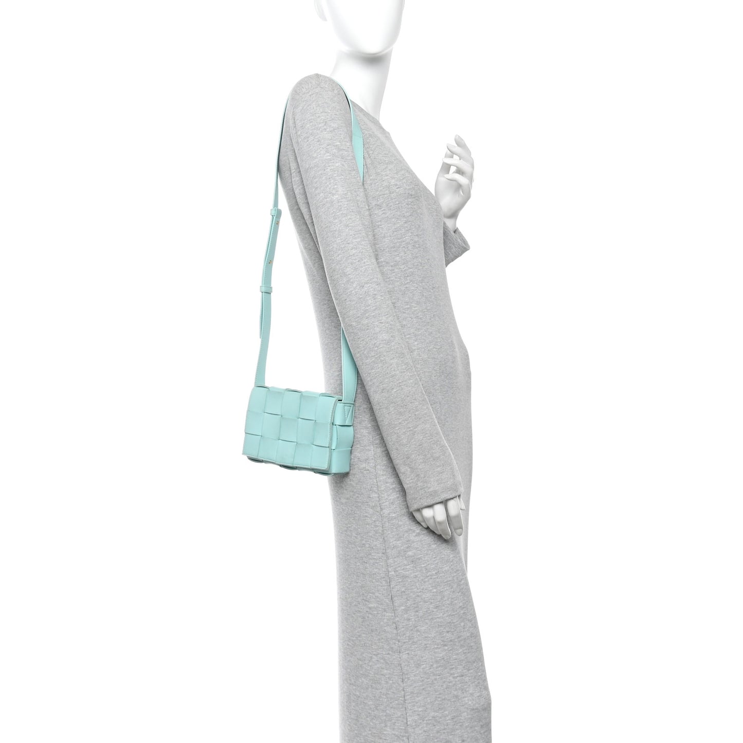Lambskin Maxi Intrecciato Small Cassette Crossbody Bag  Celadon