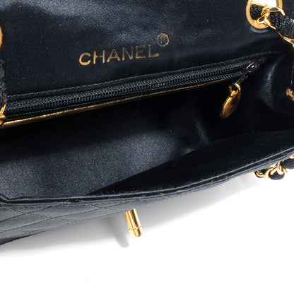 Chanel Satin Quilted Mini Flap Black Gold 5 of 8