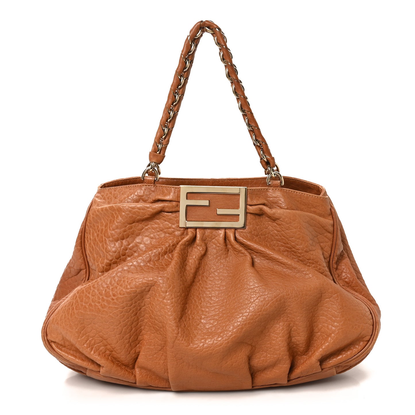 Crinkled Lambskin Mia Tote Camel