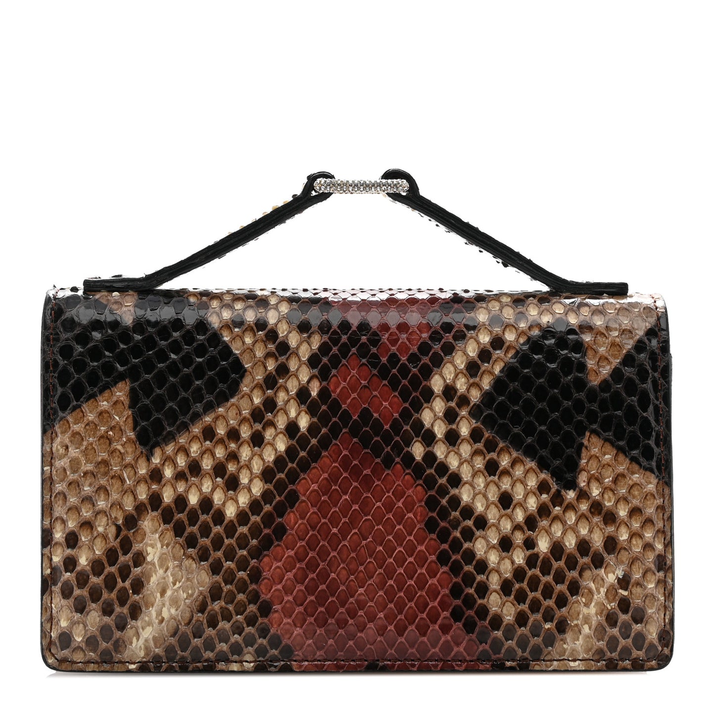 Snakeskin Crystal Clutch Brown Multicolor