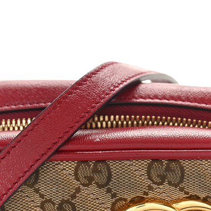 Gucci Monogram Azalea Calfskin Matelasse Diagonal Small GG Marmont Chain Shoulder Bag Beige Ebony New Cherry Red 13 of 14