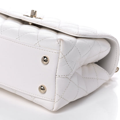 Chanel Caviar Quilted Mini Coco Handle Flap White 11 of 14