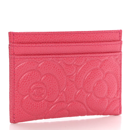 Chanel Caviar Camellia Embossed Card Holder Pink 3 of 9