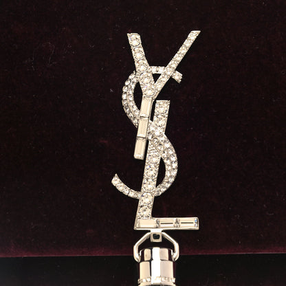 Saint Laurent Velvet Crystal Monogram Kate Tassel Shoulder Bag Rouge Legion 6 of 8