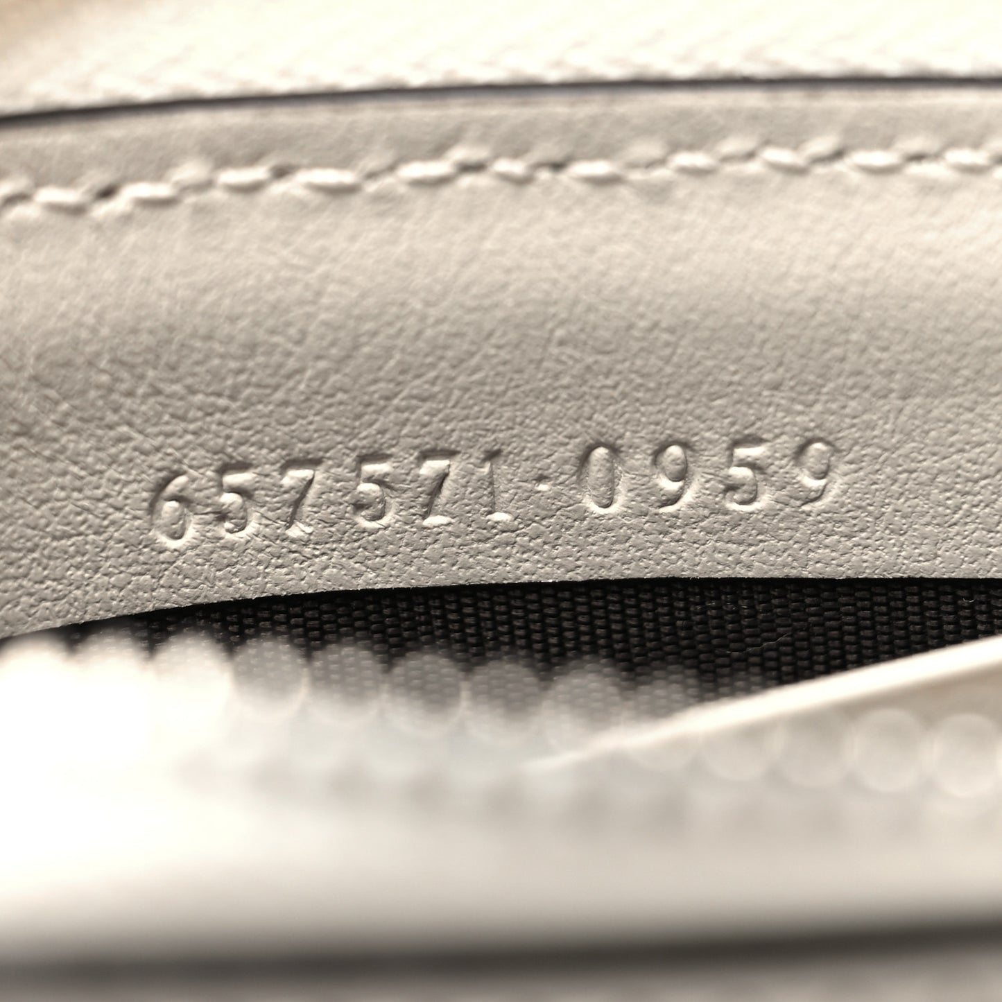 Calfskin GG Tennis Embossed Zip Around Card Case Wallet Mystic White