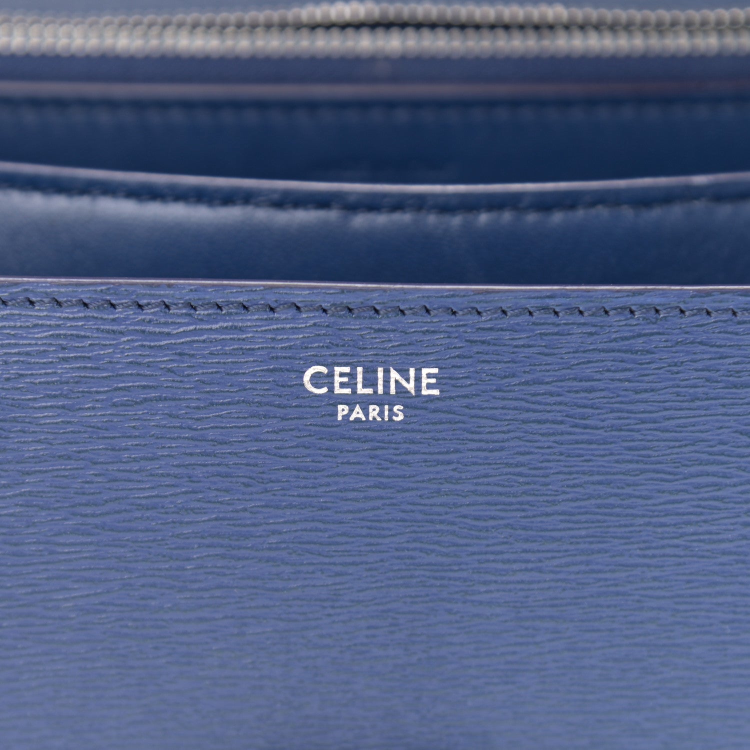 Celine Liege Calfskin Medium Classic Box Flap Bag Blue 6 of 10