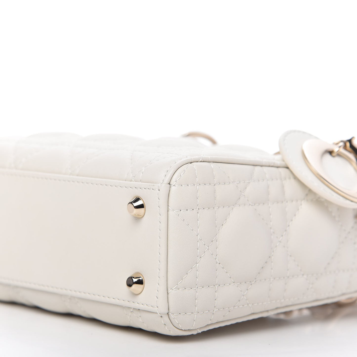 Lambskin Cannage Mini Lady Dior White
