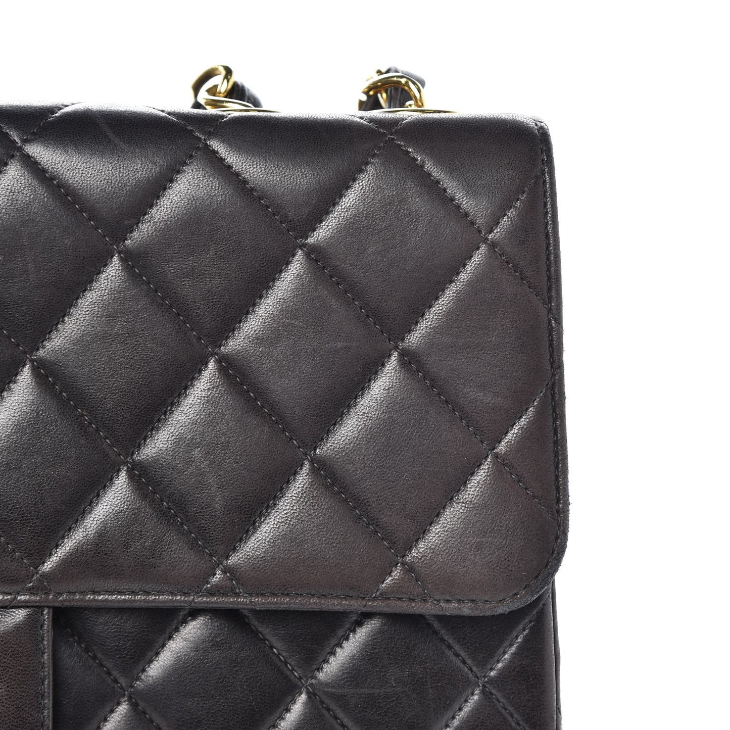 Lambskin Quilted Jumbo Single Flap Black