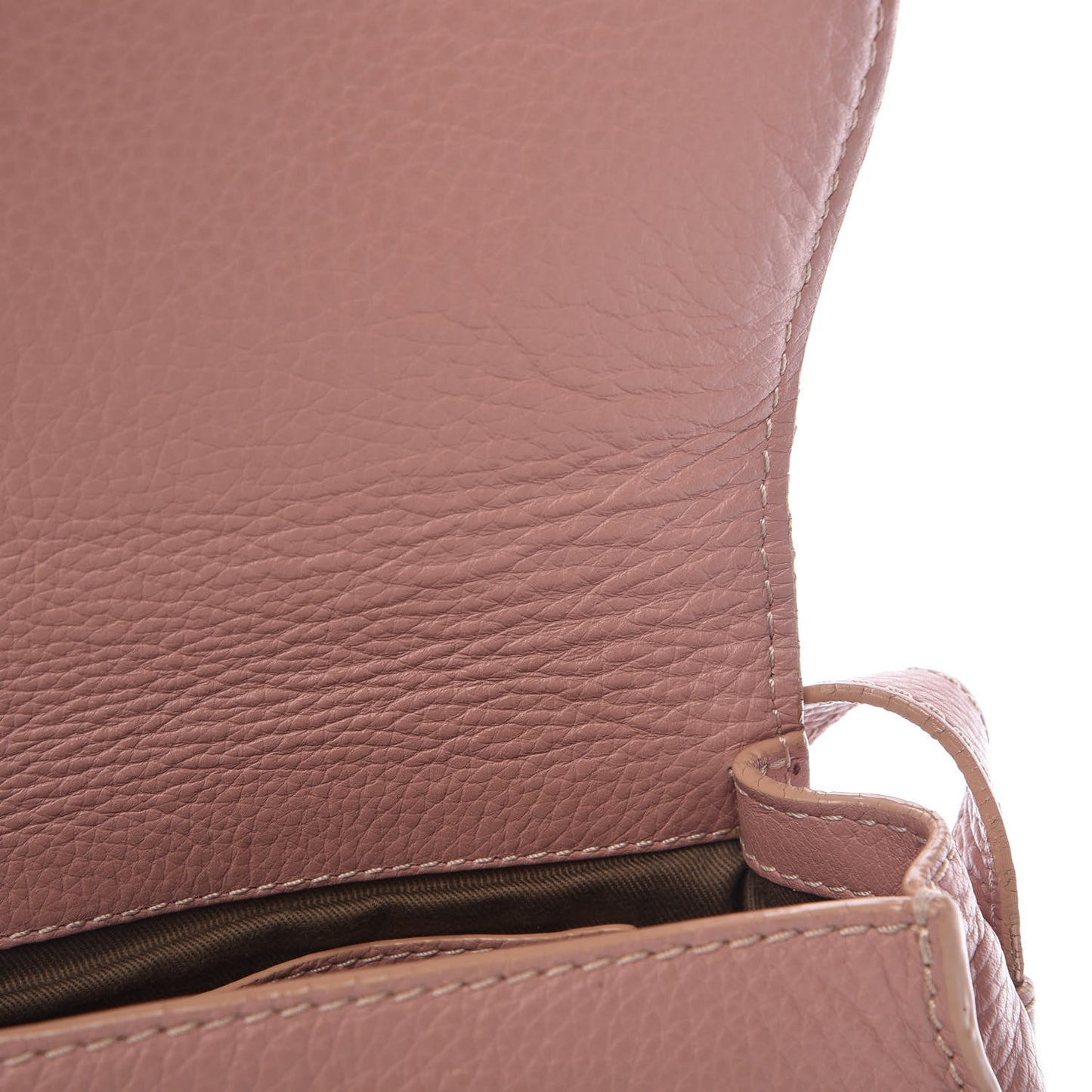 Grained Calfskin Small Marcie Saddle Bag Anemone Pink