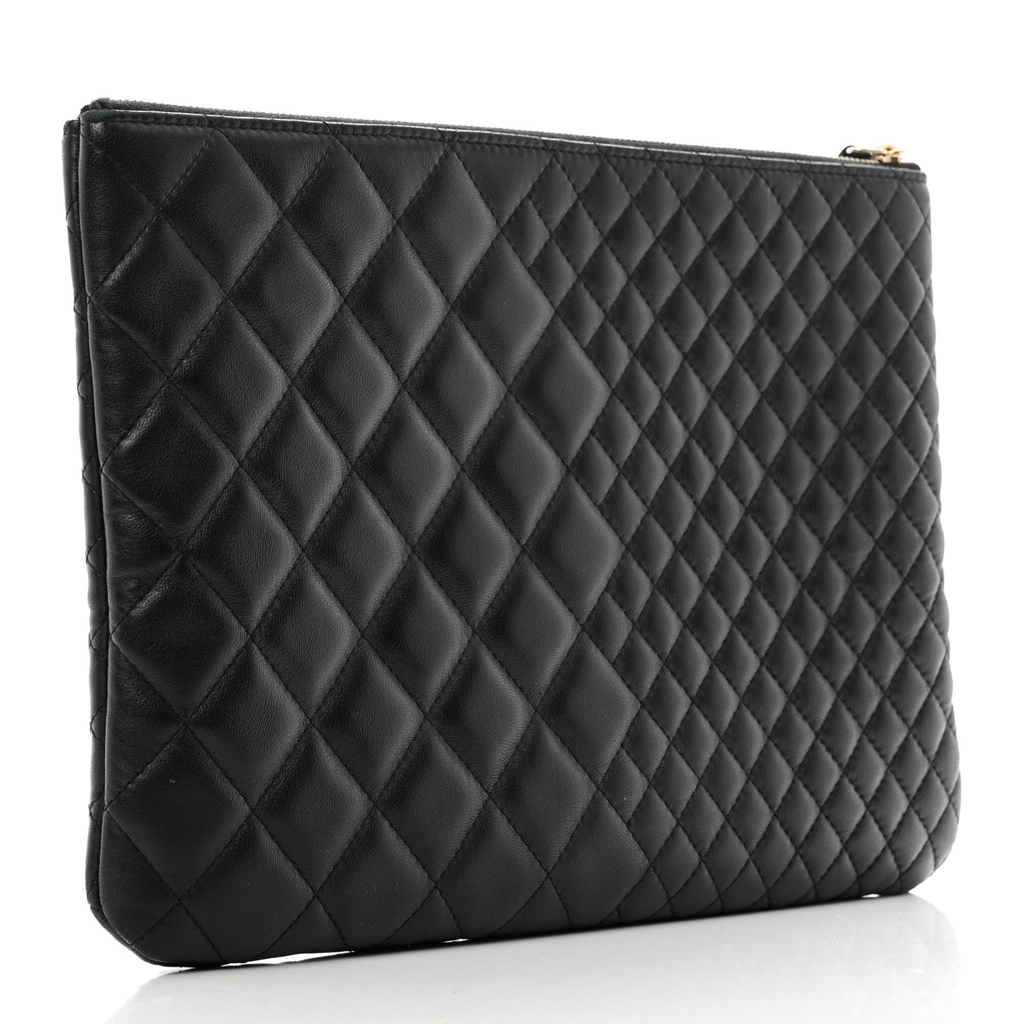 Lambskin Bi Quilted Medium Cosmetic Case Black