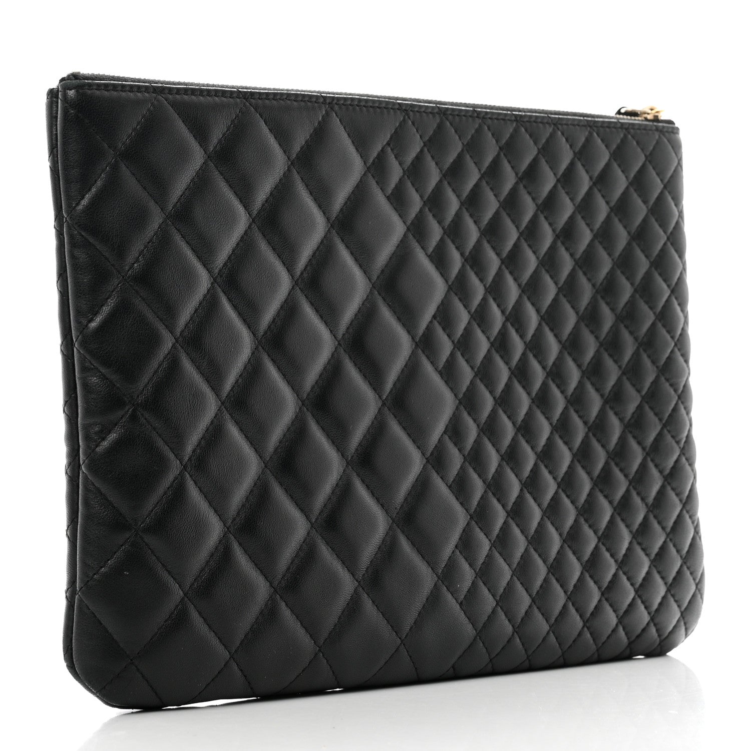 Chanel Lambskin Bi Quilted Medium Cosmetic Case Black 3 of 10