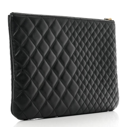 Chanel Lambskin Bi Quilted Medium Cosmetic Case Black 3 of 10