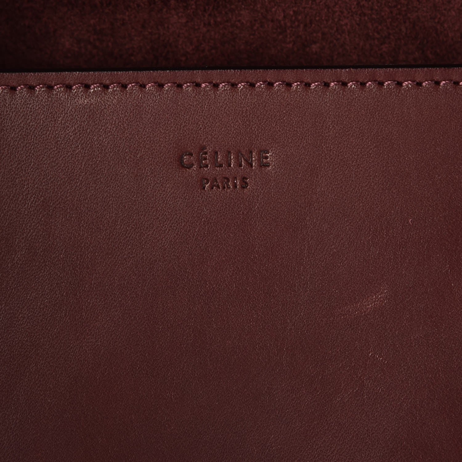 Celine Natural Calfskin Medium Symmetrical Bag Burgundy 7 of 10