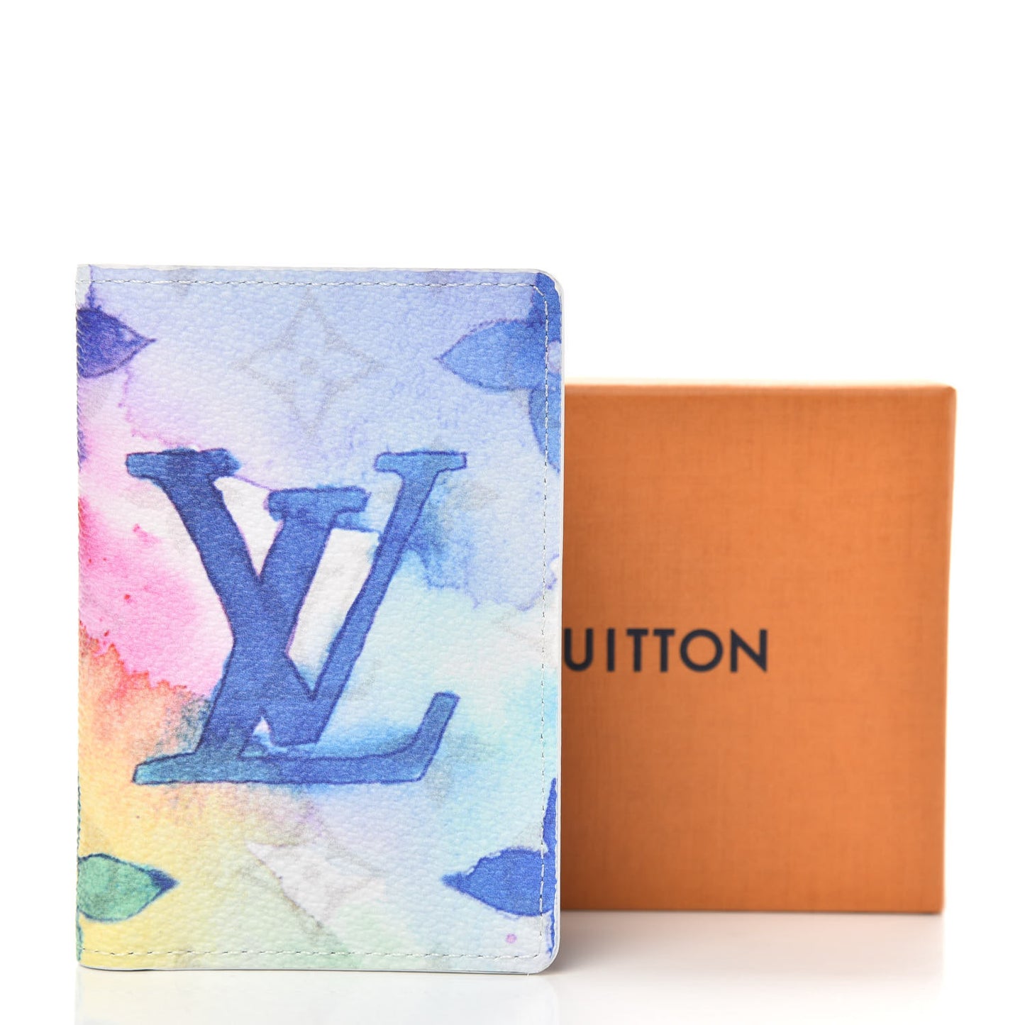 Monogram Watercolor Pocket Organizer NM Multicolor